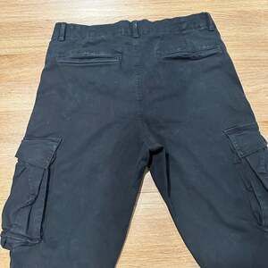 Zara Men's Cargo Pants 31 US BLACK Cotton Blend Straight Leg